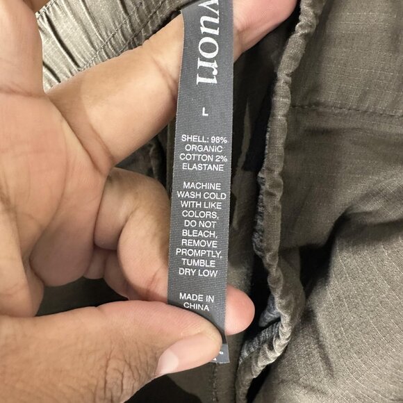 Vuori‎ Ripstop Pants Mens Olive Green Drawstring Tapered Jogger Zip Pocket V412 - Picture 8 of 9